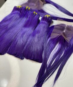 10″ Gucci Bone straight Wig (purple) 2×6 closure