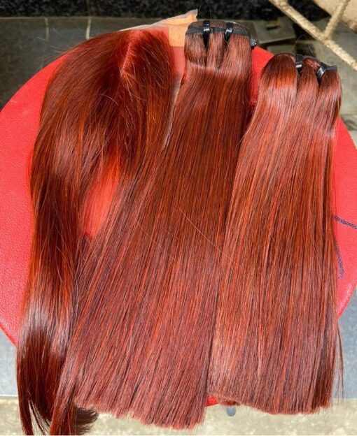12" SDD Bone straight ( burgundy) 2x6 closure