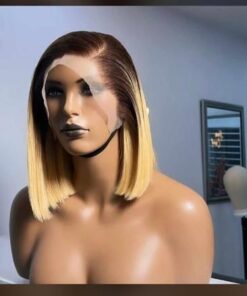8″ Gucci Bone Straight Frontal Wig (Blonde Dark Root)