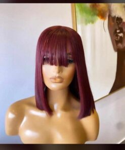 12" Fringe Bone Straight Wig (burgundy)